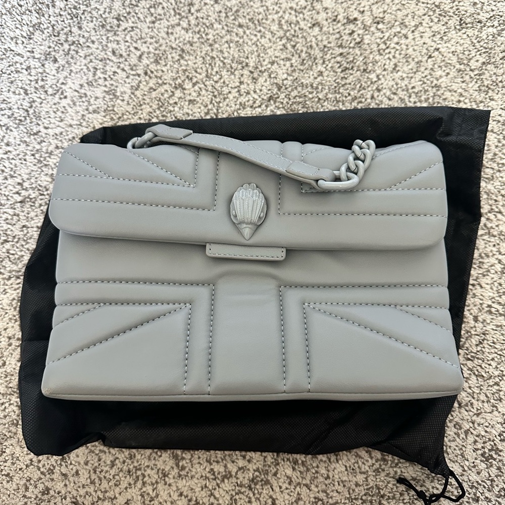 Kurt Geiger London Medium Kensington Quilted Shoulder Bag – Matte Grey